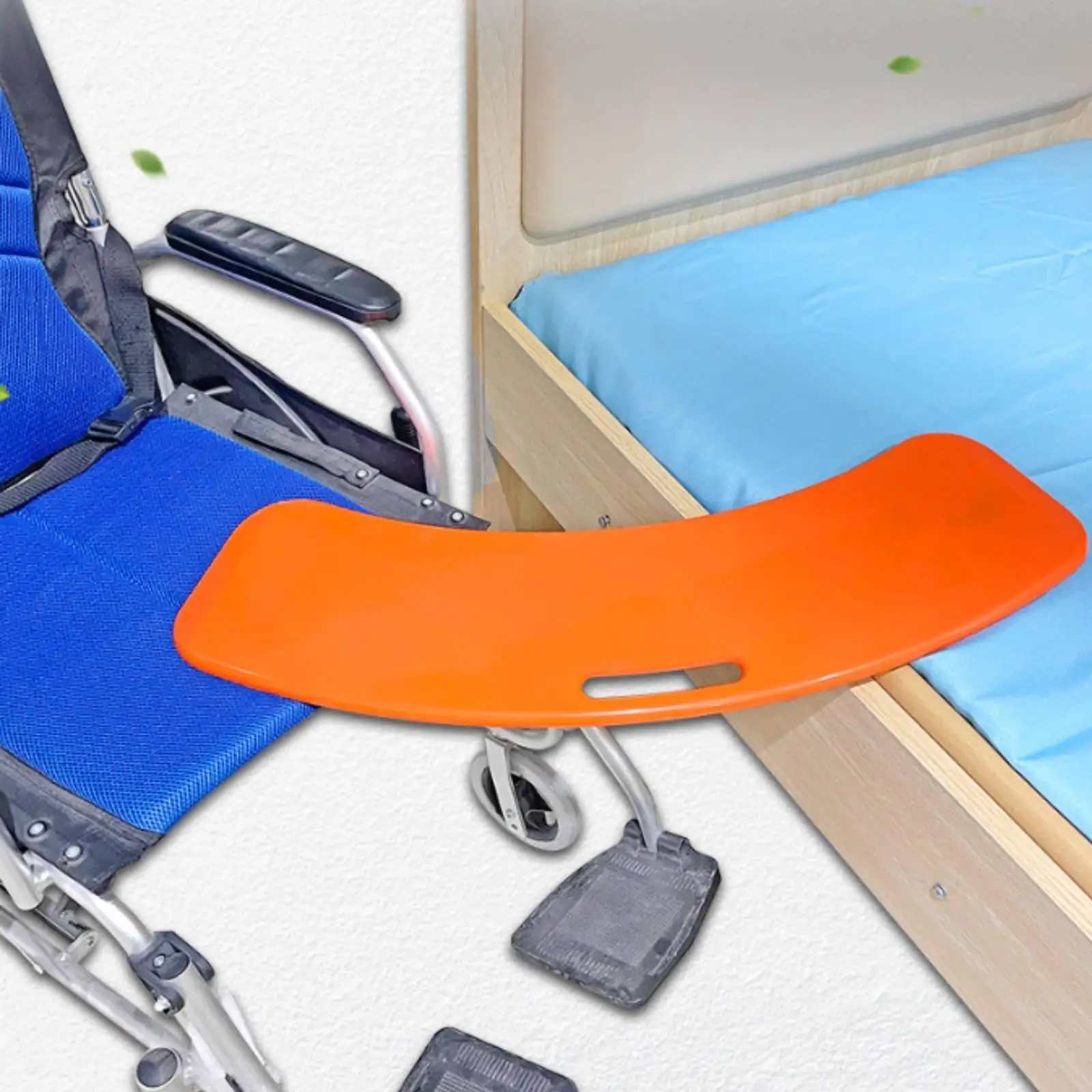 Mobility Transfer Board Rounded Ends Cutout Handle Safety Repositioning for Bedridden Patient Living Spaces