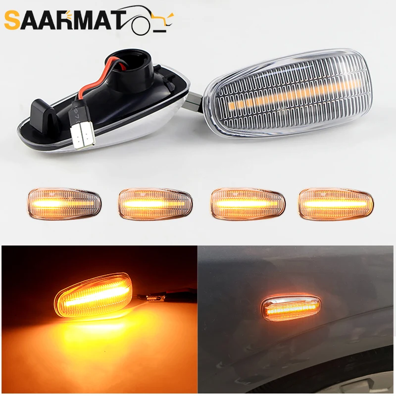 2PCS For Mercedes Benz E-Class W124 ML-Class W163 Sprinter W901 Car LED Dynamic Turn Signal Light Side Marker Blinker Lamp T10