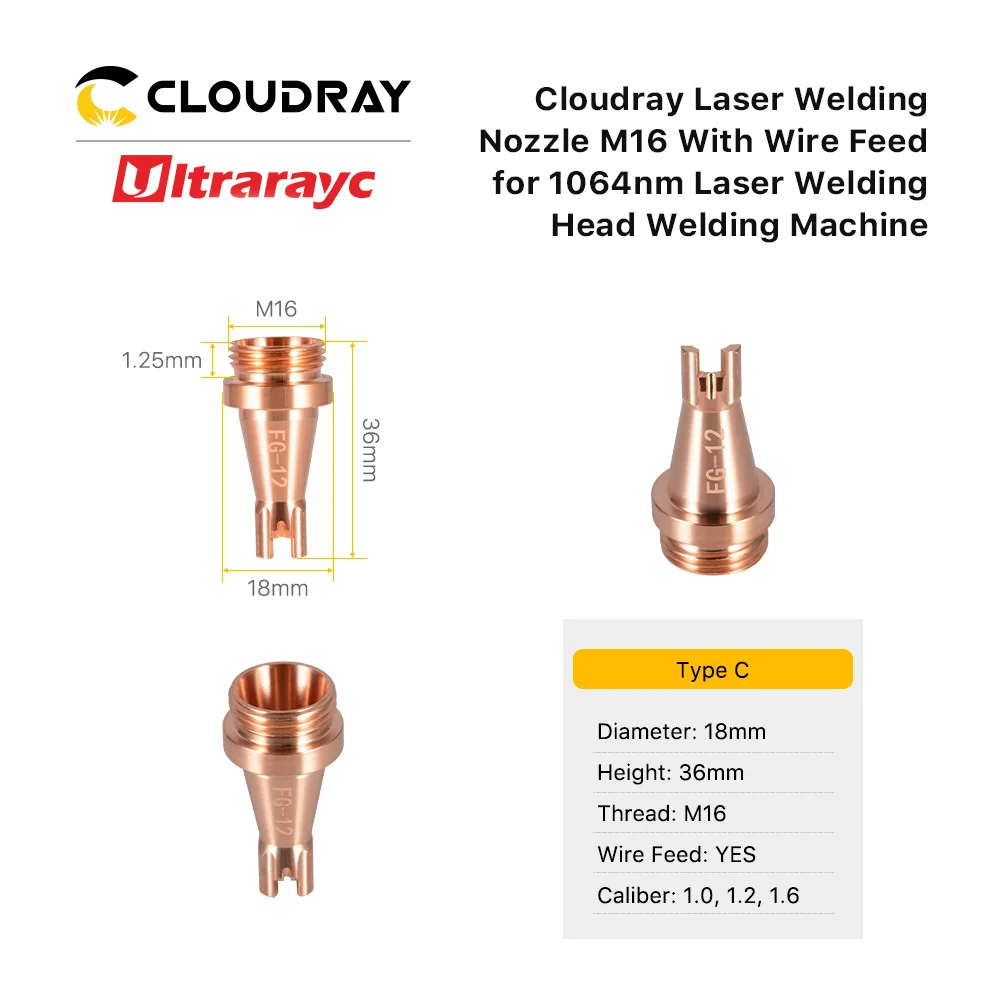 Imagem -04 - Ultrarayc Anti-respingo Soldagem Bico M16 Fio Alimentador Calibre 1.0 1.2 1.6 mm Cabeça de Fibra 10 Pcs por Lote