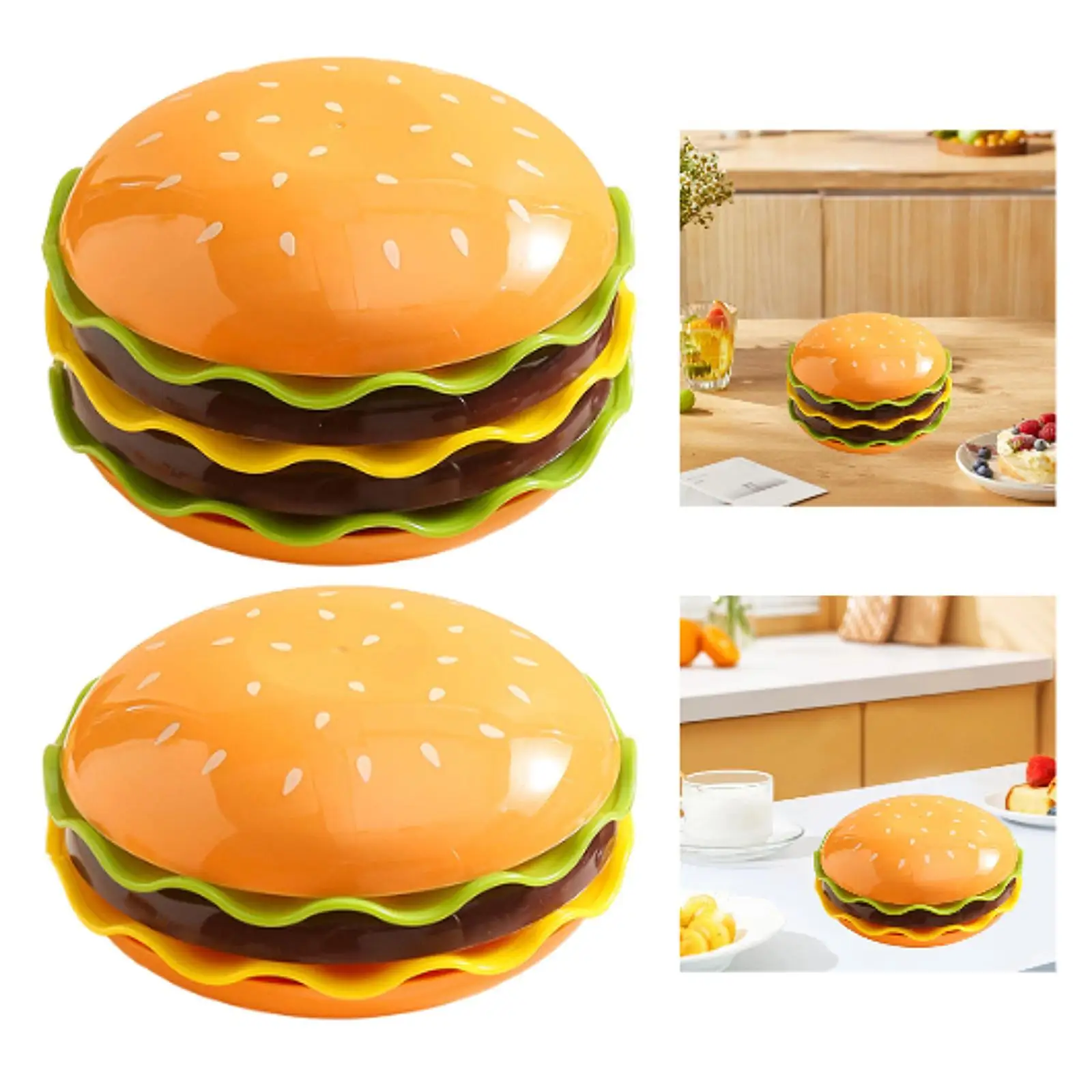 Stackable Burger Plate Set Plates and Bowls Set Cute Dinner Plate Multipurpose