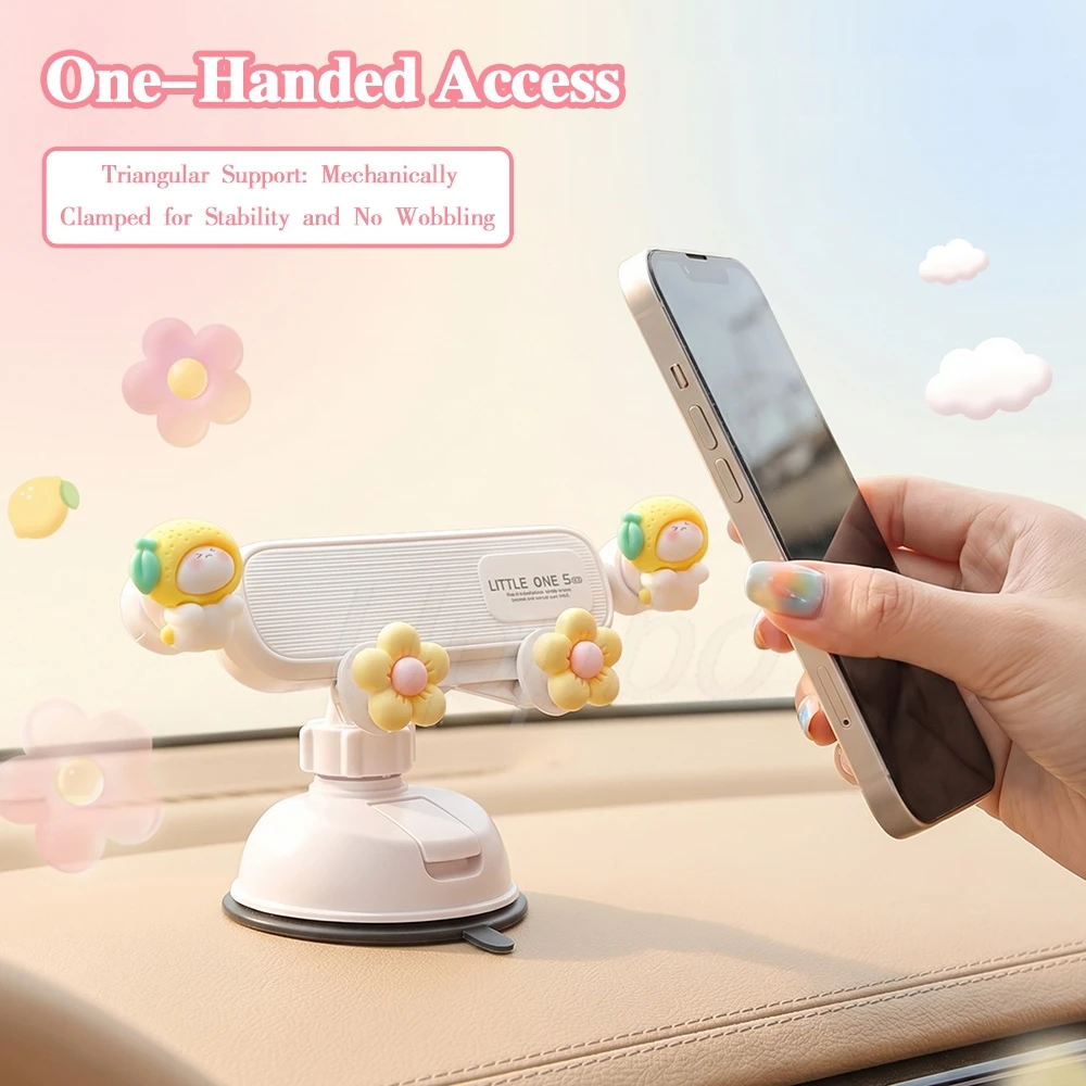 Immagine 5: Supporto Creativo per Telefono da Auto con Clip per Bocchetta dell'Aria, Design Cartone Animato, Stabile per Navigazione e Guida Quotidiana