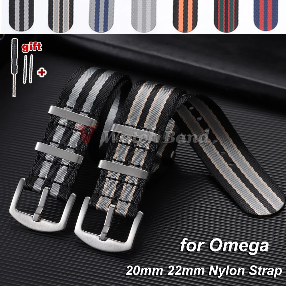 Nylonarmband für Militäruhren, für Seiko 20 mm, 22 mm, universelles Ersatzarmband für Omega Damen Herren Armband 18 mm