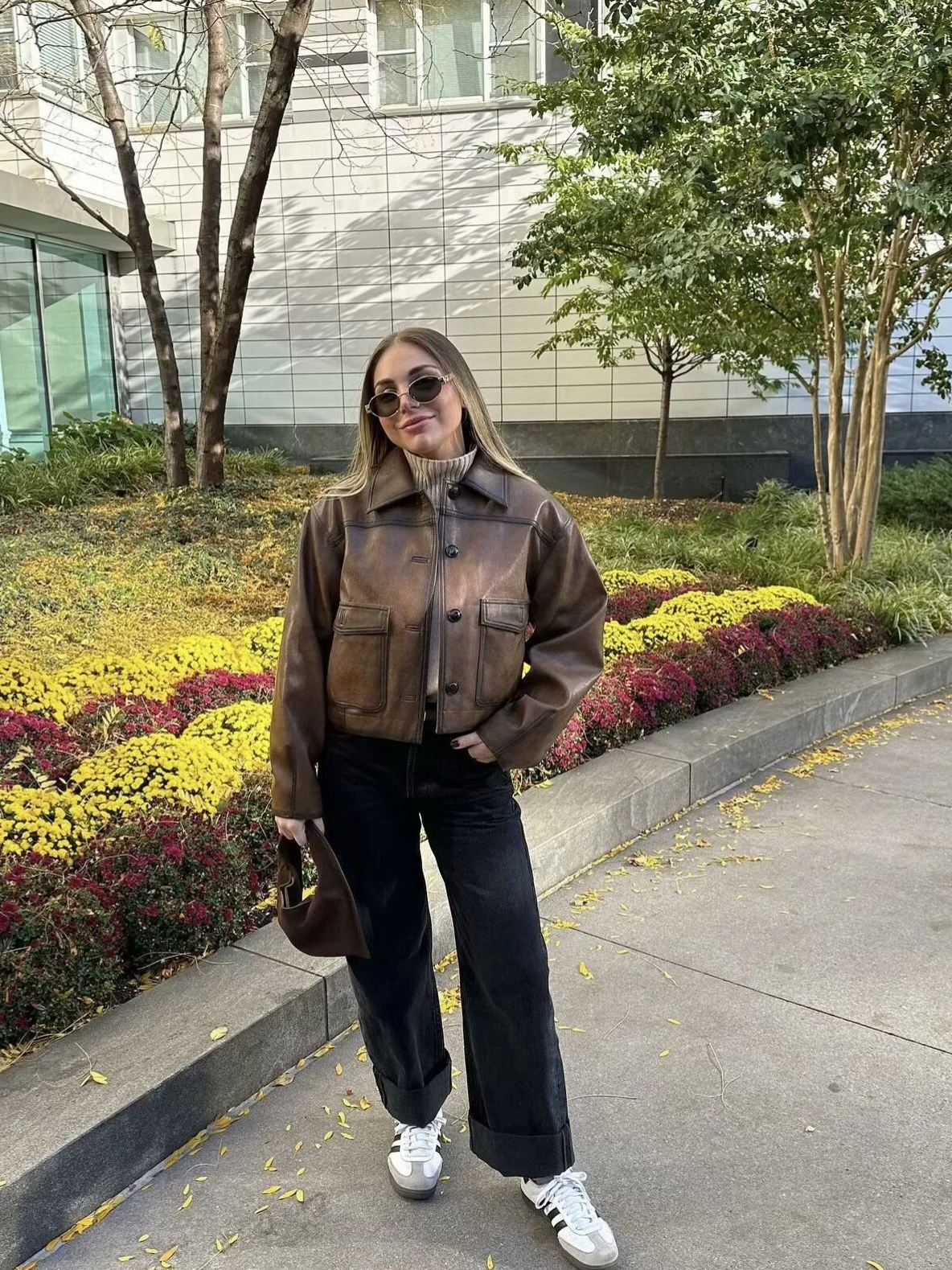 Retro Amerikaanse oliewas lederen biker Sle ort Jaet Brown Queen Faion streetwear lente normaal dun recht gesneden