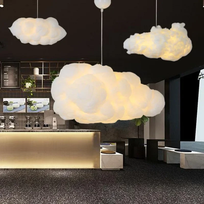 

Cloud Chandelier Restaurant Lamps Modern White Floating Cloud Pendant Light Dining Room Hanging Lamp Kitchen Island Decor Light