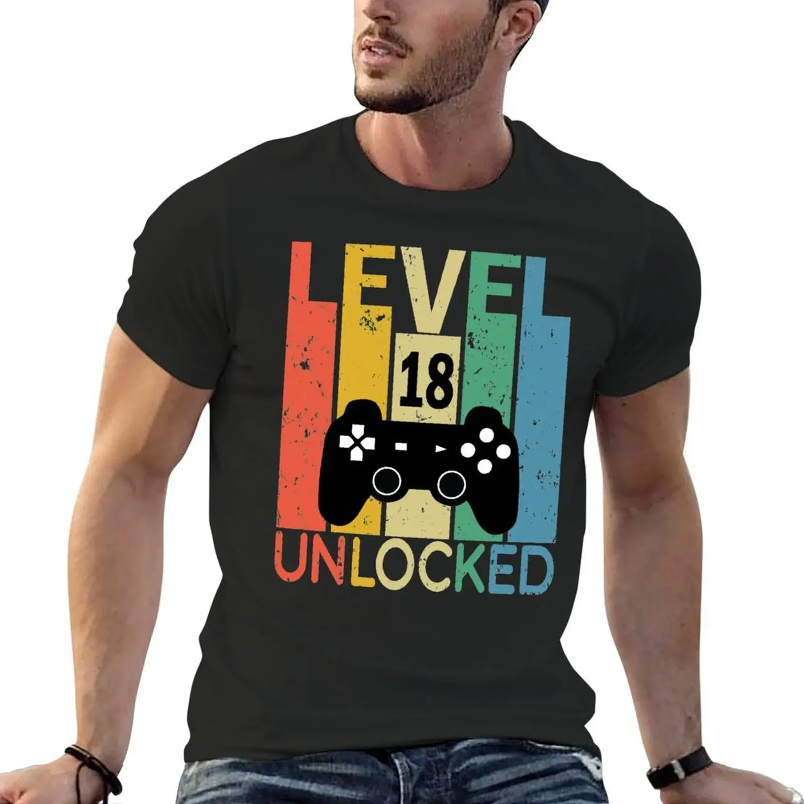 level 18 unlocked T-Shirt summer tops designer shirts anime figures Men's t-shirts