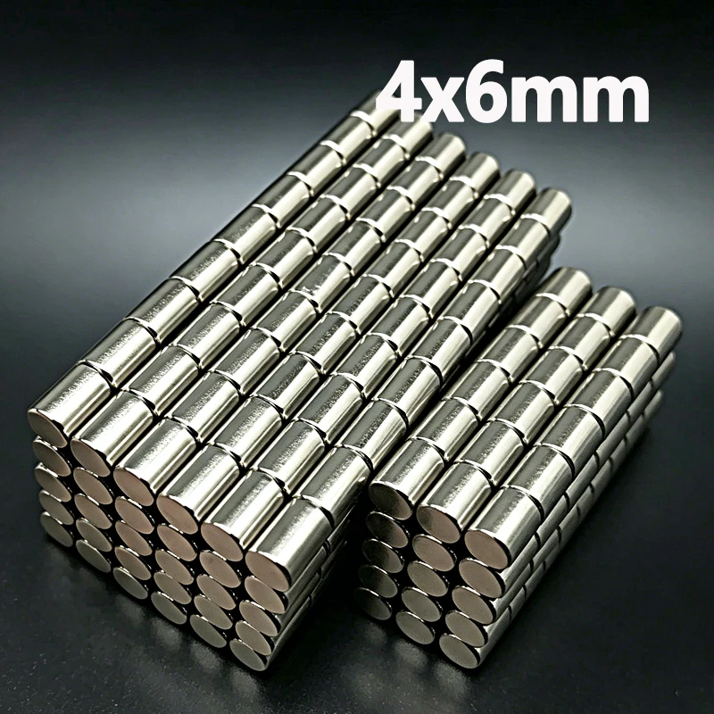 4x6mm Magnet N35 NdfeB 20-500pcs Small Round Shape Neodymium Permanent Magnetic Imanes 4*6mm Accessory Fridge Craft Diy Magnet