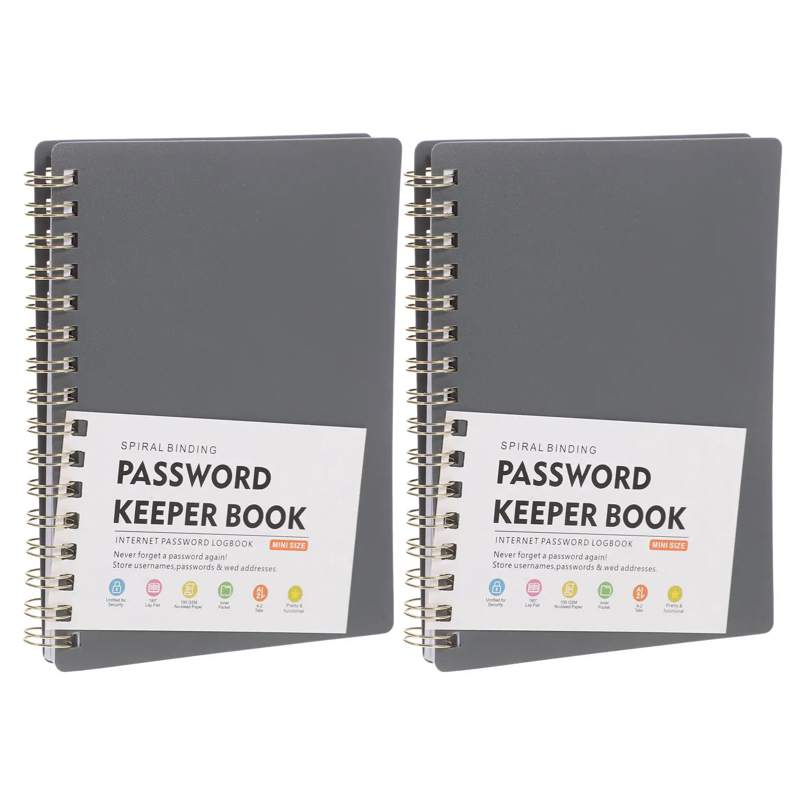 2 PCS Internet Password Keeper Book Notebooks for Storing Passwords with A-z Tabs Login and Addressbook Online