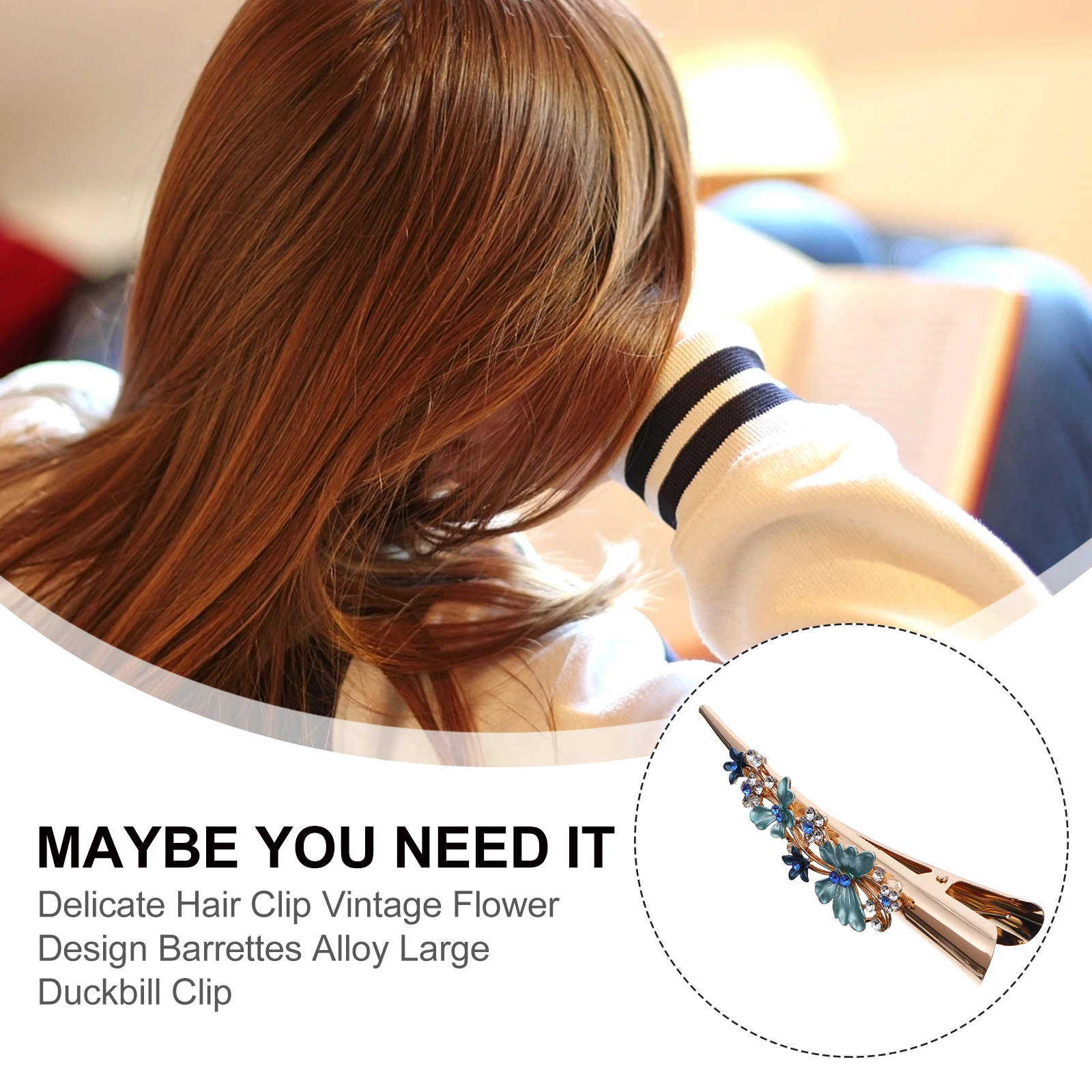 

Vintage Flower Alloy Hair Clip Large Duckbill Barrettes Women Party Festival Travel Daily Decorative Female Accessories Hair
