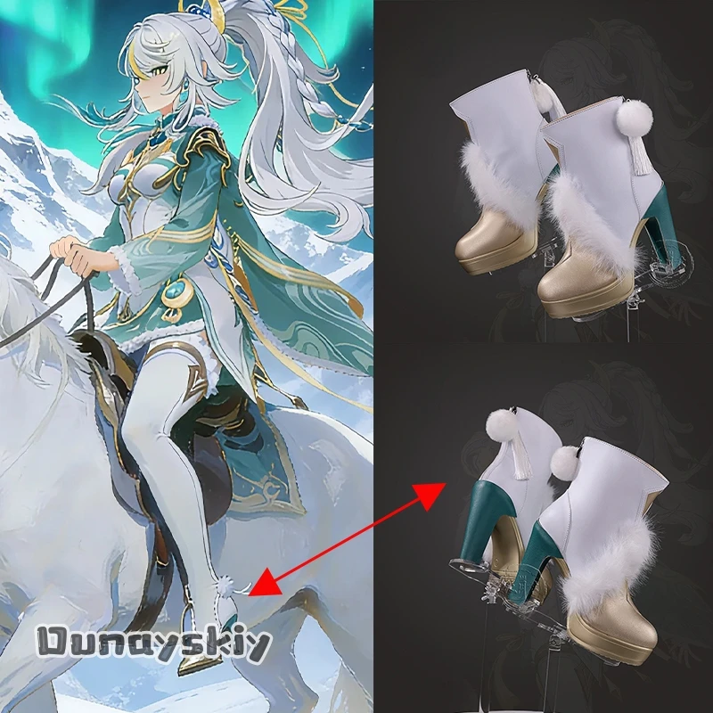 

Костюм для косплея Zibai из Genshin Impact: туфли на высоком каблуке, аксессуары для обуви, реквизит, аниме-обувь Zibai для женского костюма