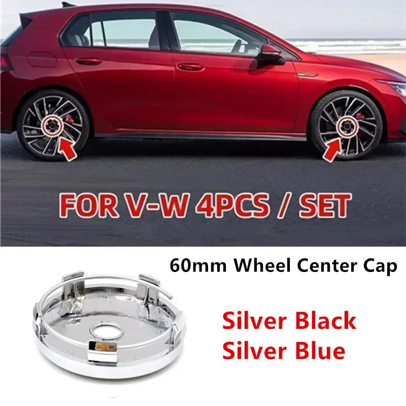 

4 шт. 60 мм для Volkswagen Golf Passat Beetle CC Bora Polo Touareg Tiguan VW, центральная крышка колеса, колпак автомобиля, значок, эмблема, логотип