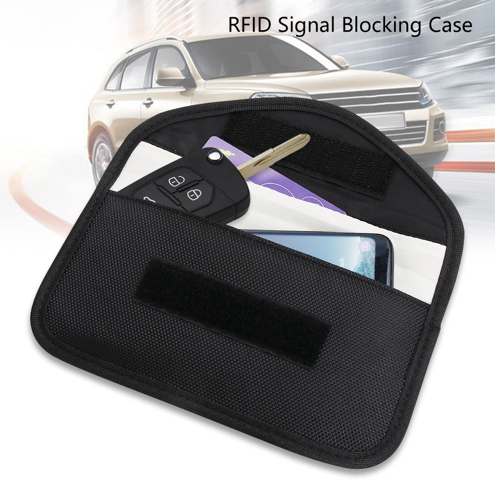 Portable Car Key Signal Blocker Case Faraday Cage Fob Pouch Keyless RFID Blocking Bag RFID Card Protector Car Accessories