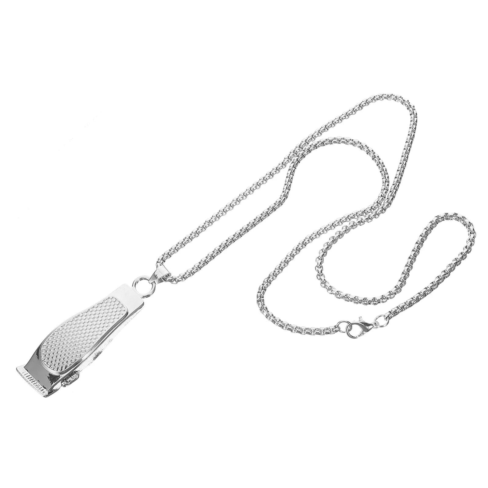 

Barber Shop Neon Light Keychain Pendant Necklace for Men Zinc Alloy Vintage Style Metal Chain Jewelry Gift for Him