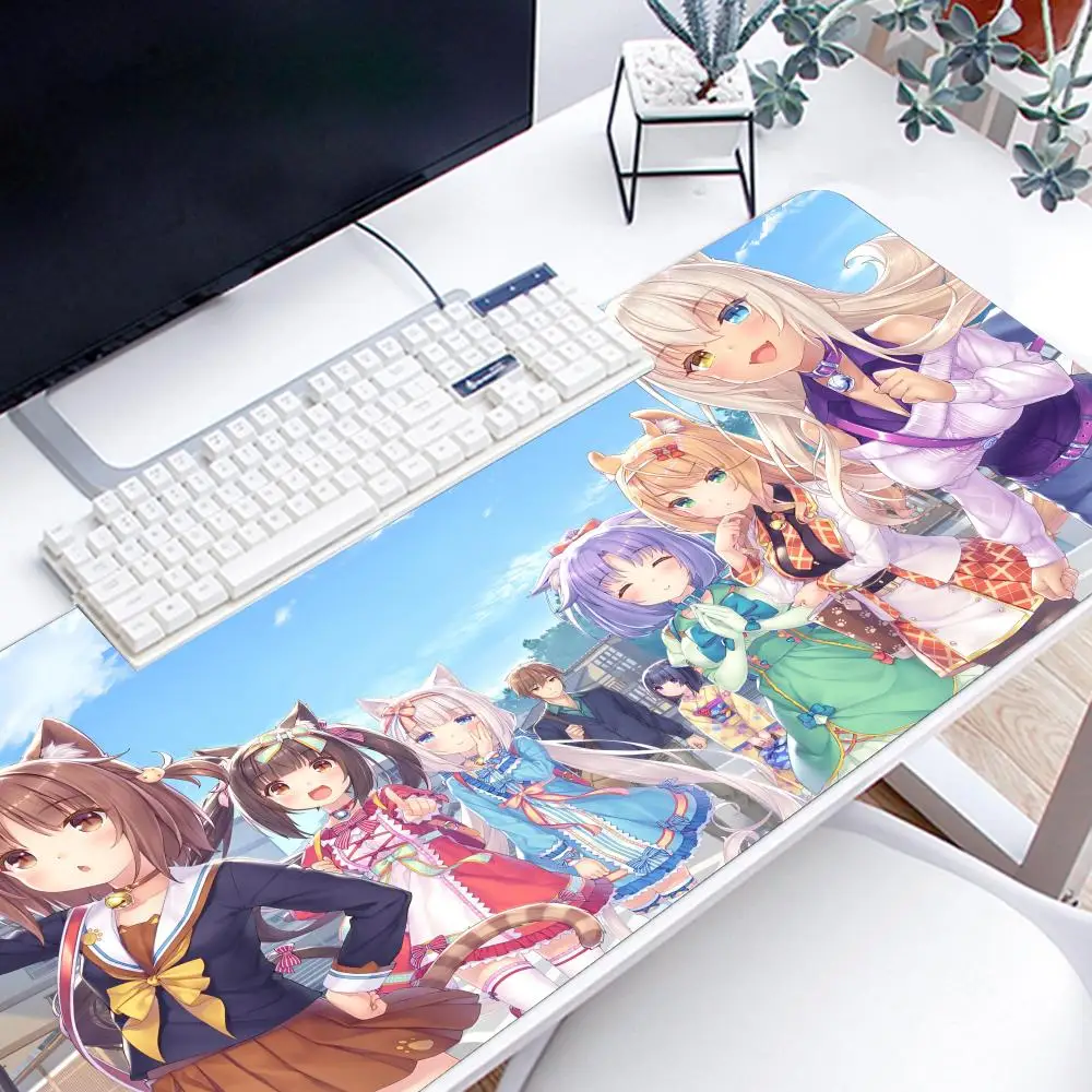 Anime Nekopara Mousepad Large Gaming Mouse Pad LockEdge Thickened Computer Keyboard Table Desk Mat