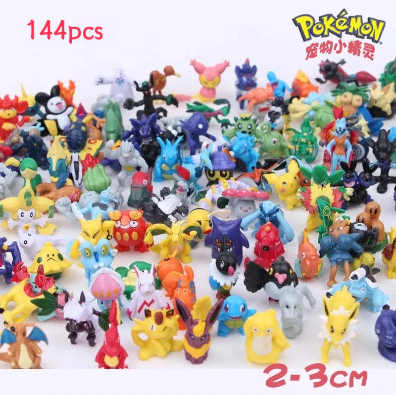 

2-3cm 144pcs Pokemon Small Pikachu Squirtle Doll Psyduck Charizard Doll Decoration Children'S Toys Christmas Gift For Friends