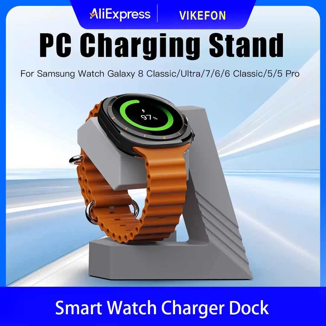 Portable Wireless Watch Charging Dock No Strap Removal Fast Charger Base for Samsung Galaxy Watch 10 9 8 7 6 5 4 Pro Travel Home