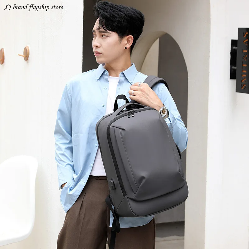 

XJ Men's Travel Backpack Expansion Oxford Large Capacity USB Charging Business Men's Backpack Computer Men's Backpack