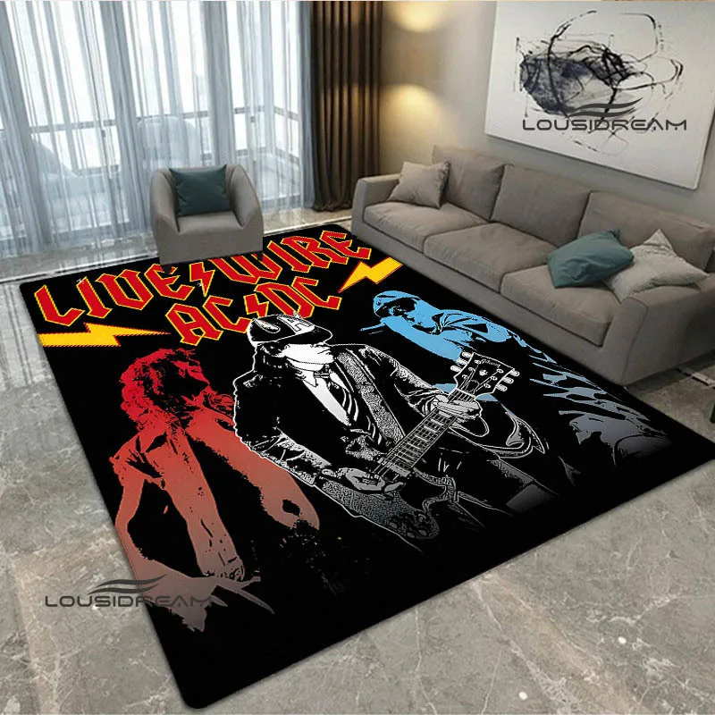 3D Rock band AC/DC printed carpet yoga mat Non-slip carpet kitchen mat room decor carpets for living room area rug birthday gift