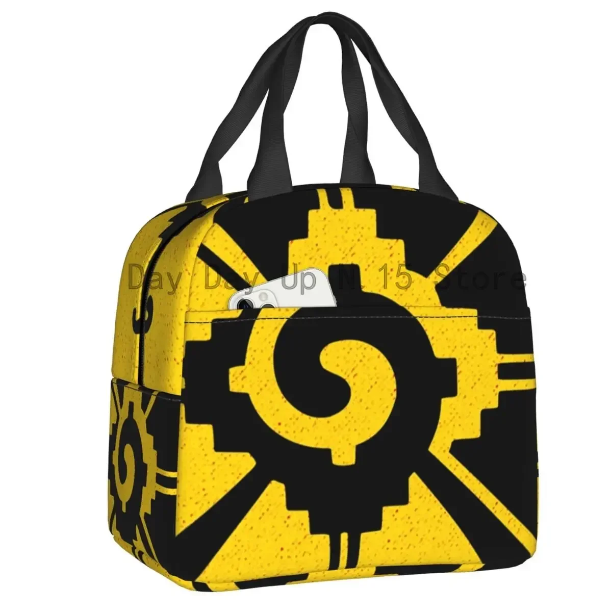 Hunab Ku Ancient Mayan Symbol Thermal Insulated Lunch Bag Women Resuable Lunch Tote for School Multifunction Food Box