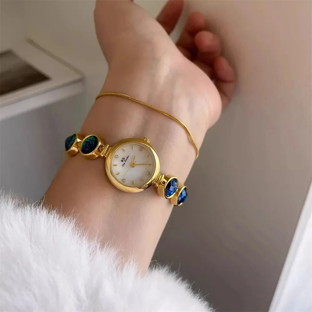 Luxury Women's Watches Green Jade Bracelet Small Dial Elegant Women Wristwatch Top Brand High Quality Quartz Ladies Watch