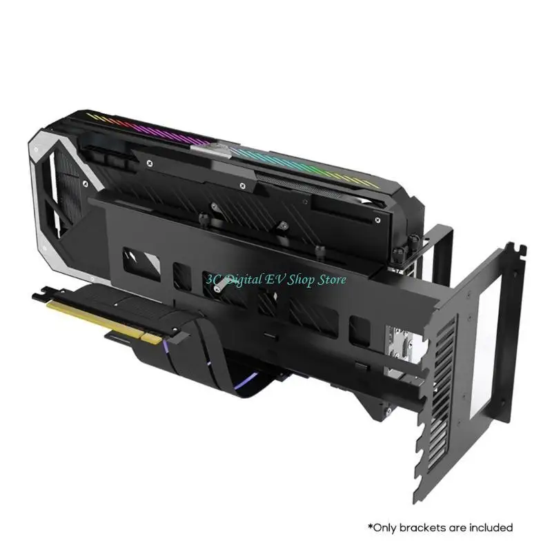 E74D PCI-E X16 Universal Vertical Graphics Card Holder GPU Bracket for ATX PC