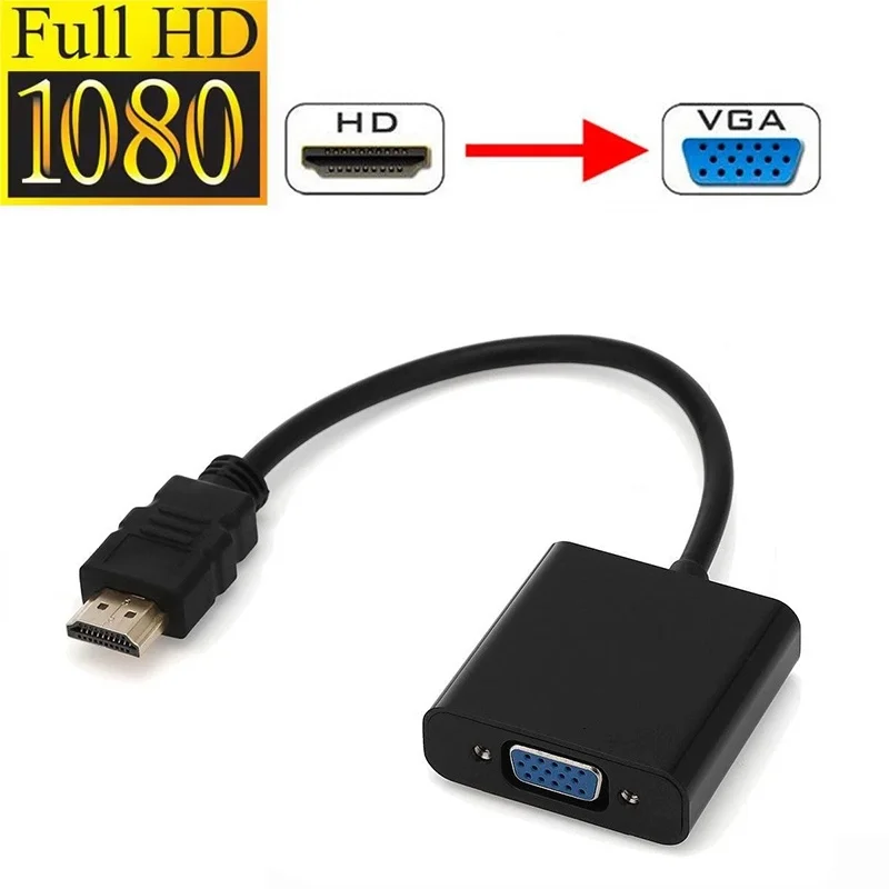 HDTV To VGA Converter Full HD 1080P Output For Laptop PC Projector Monitor Male To Female Converter Office Classroom Display Kit