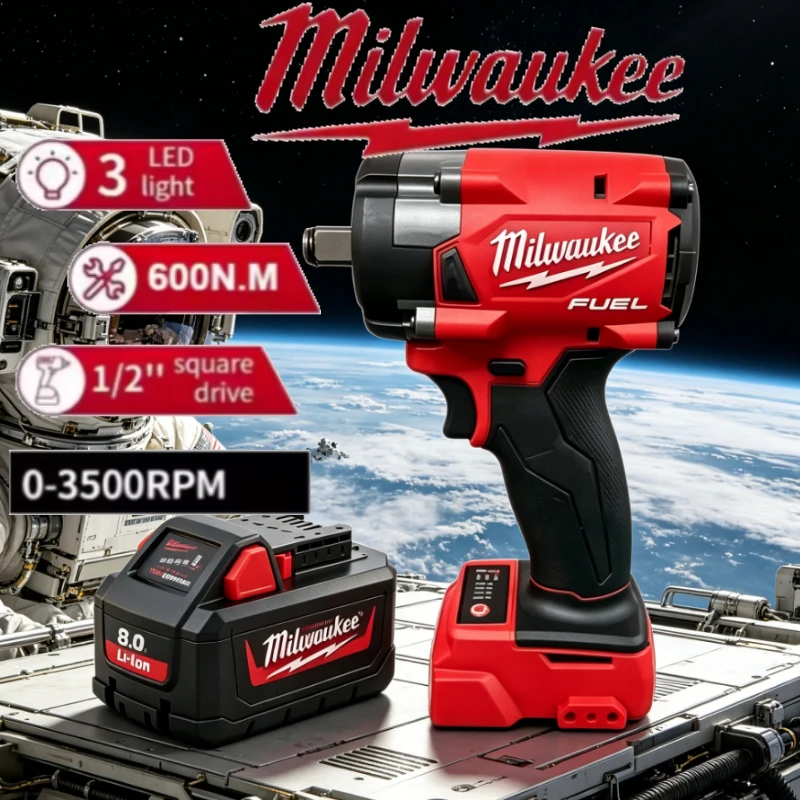 

Milwaukee M18 FIW212 FUEL Complete Kit With Battery Charger for tire replacement and commercial truck maintenance work