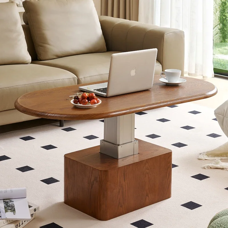 TT Lifting Coffee Table Dual-Use Living Room Solid Wood Multi-Functional Electric TTutomatic Modern Minimalist
