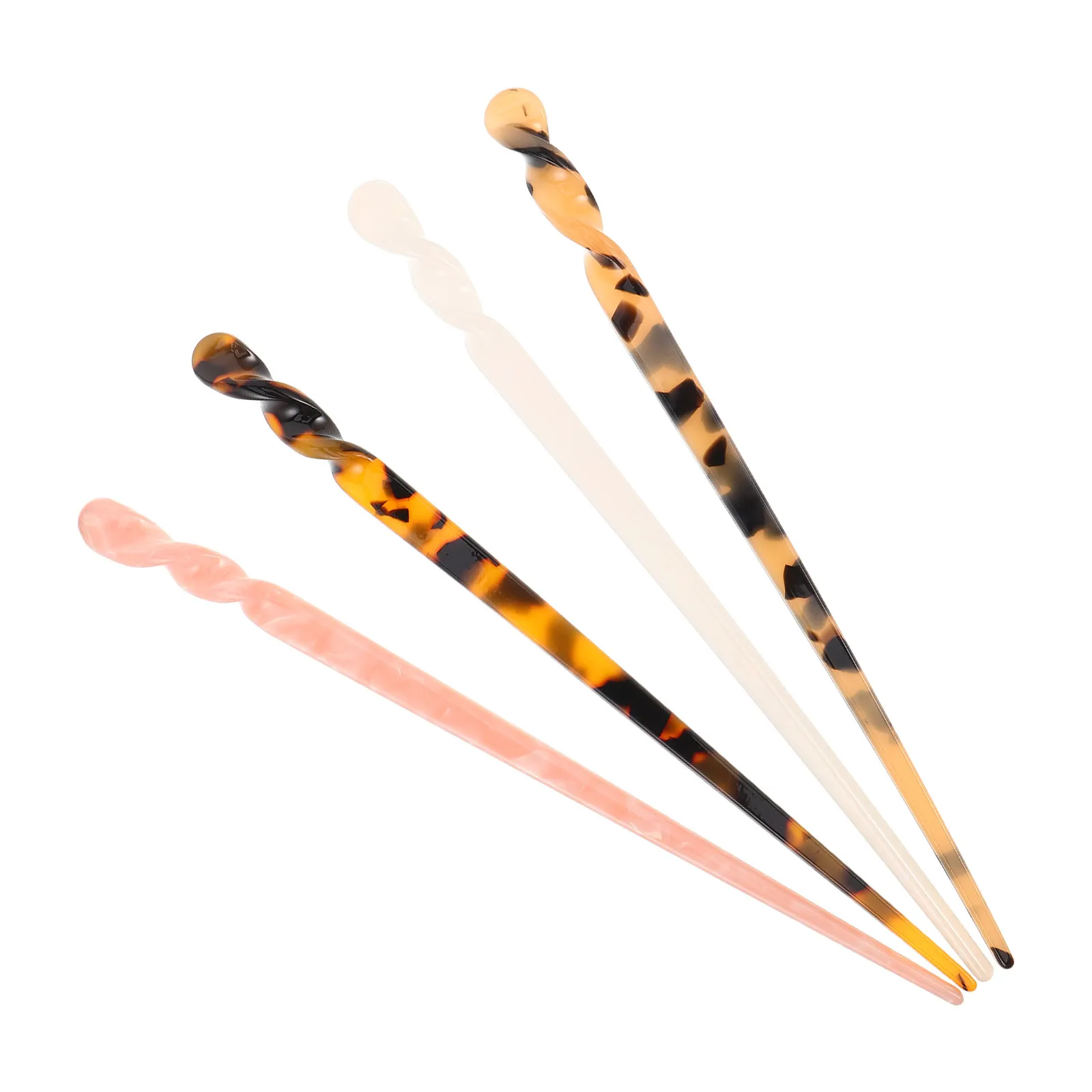4Pcs Hairpins Acetate Retro Chinese Style Hair Stick Minimalist Chignon Pins Updo Buns Bridal Hair Chopsticks Hanfu Ancient