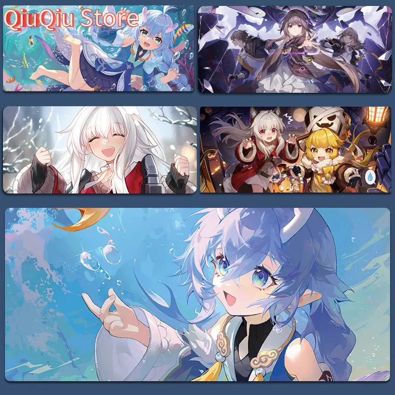 

Коврик для мыши Black Tower Clara с мультяшным рисунком, большой коврик для мыши Honkai Star Rail, игровые коврики в стиле аниме, крючок, офисный компьютерный настольный коврик Elysia Custom K