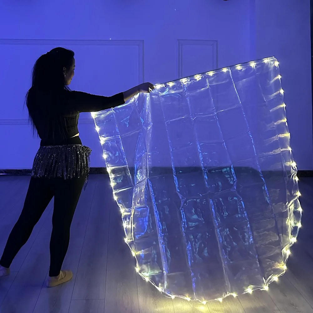 Banderas Led brillantes con palos, accesorios de baile para mujeres adultas, puesta en escena, Carnaval, Halloween, accesorios de práctica