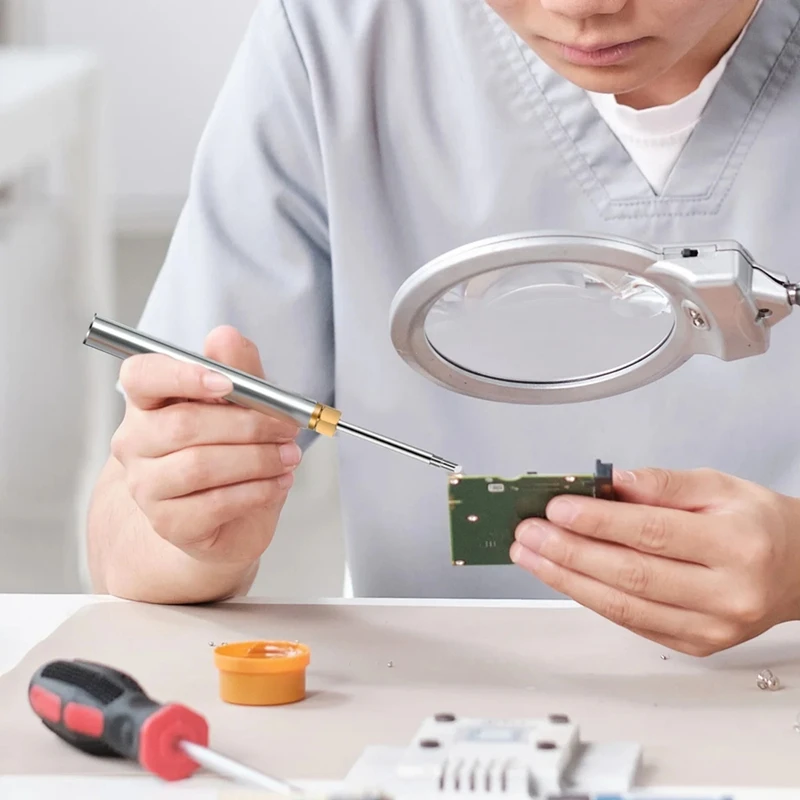 رأس مكواة لحام مع إسفنجة ، أطراف لحام بواجهة USB ، مجموعة أدوات لحام ، E10 ، 2 49