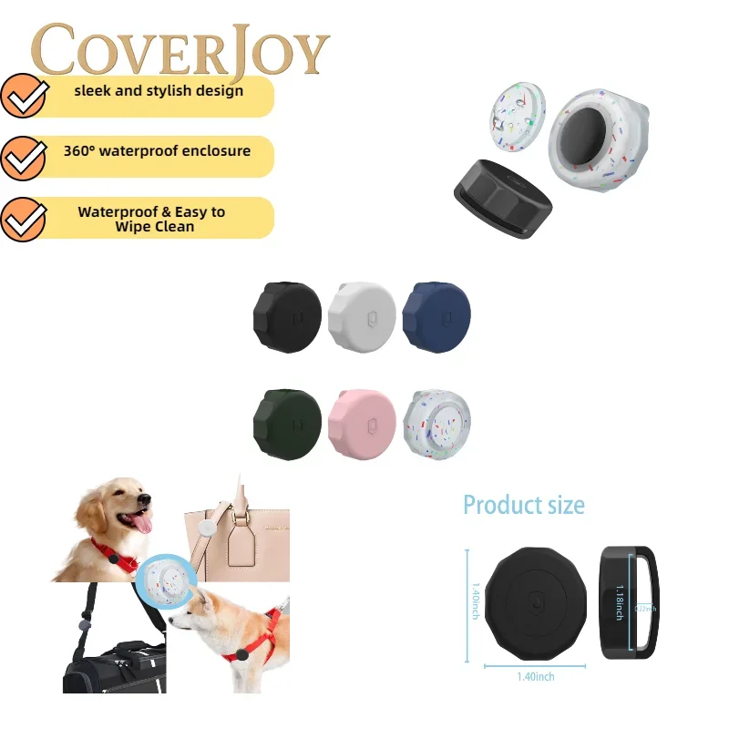 CJ ل Airtag غطاء مقاوم للماء حقيبة اليد أطواق الكلاب مكافحة خسر حامل ل علامة الهواء تعقب الملحقات سيليكون واقية ، #2