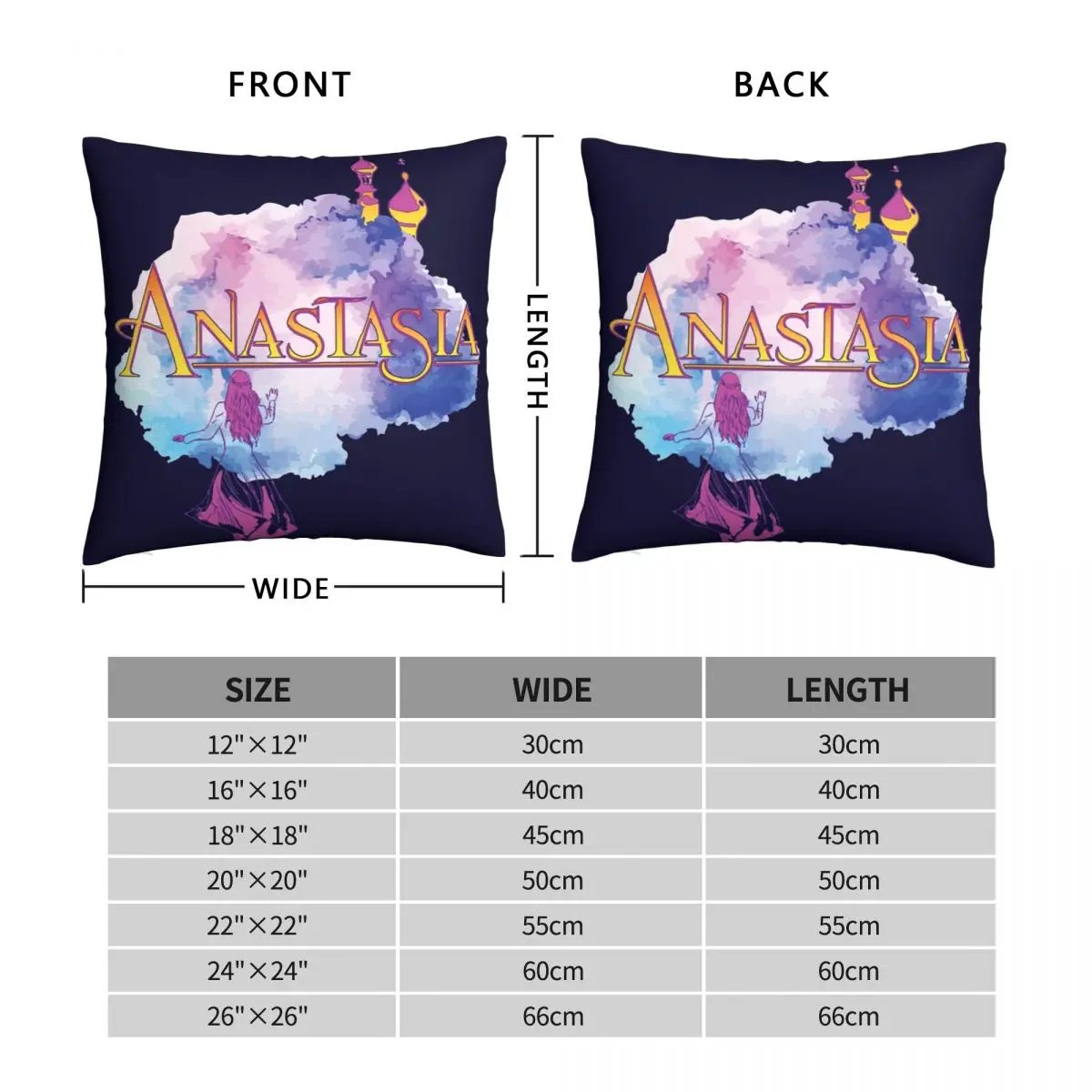 Anastasia Russian Princess Romantic Pillowcase Polyester Linen Velvet Printed Decor Throw Pillow Case Home Cushion Case 45x45