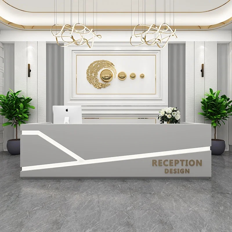 Simple modern cashier, art creative beauty salon, hotel clothing store, high-end reception desk image 4
