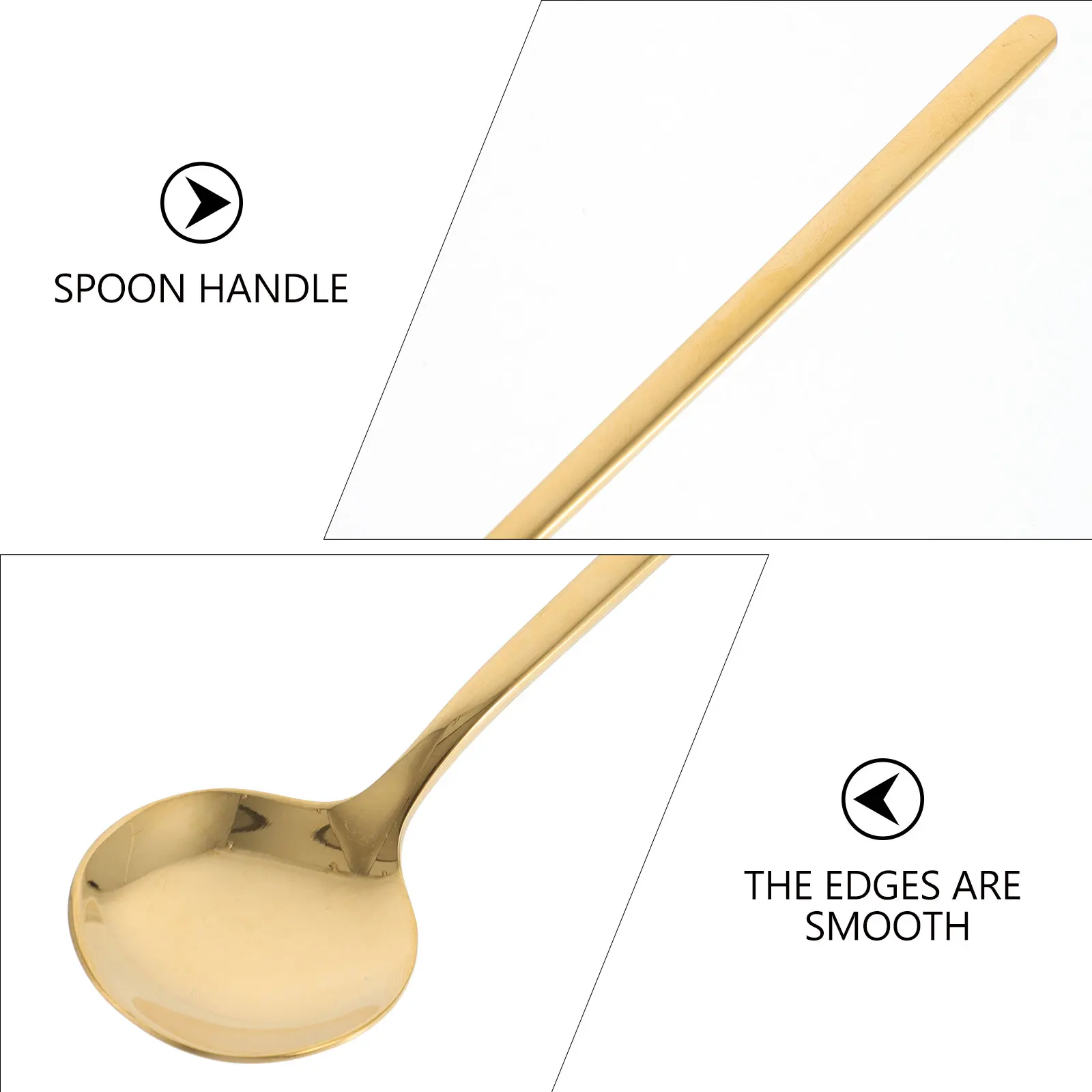 

Кофейные ложки из нержавеющей стали, маленькие круглые чайные ложки для смешивания, длинные H суповые кухонные креативные полезные чайные ложки, устойчивые к коррозии