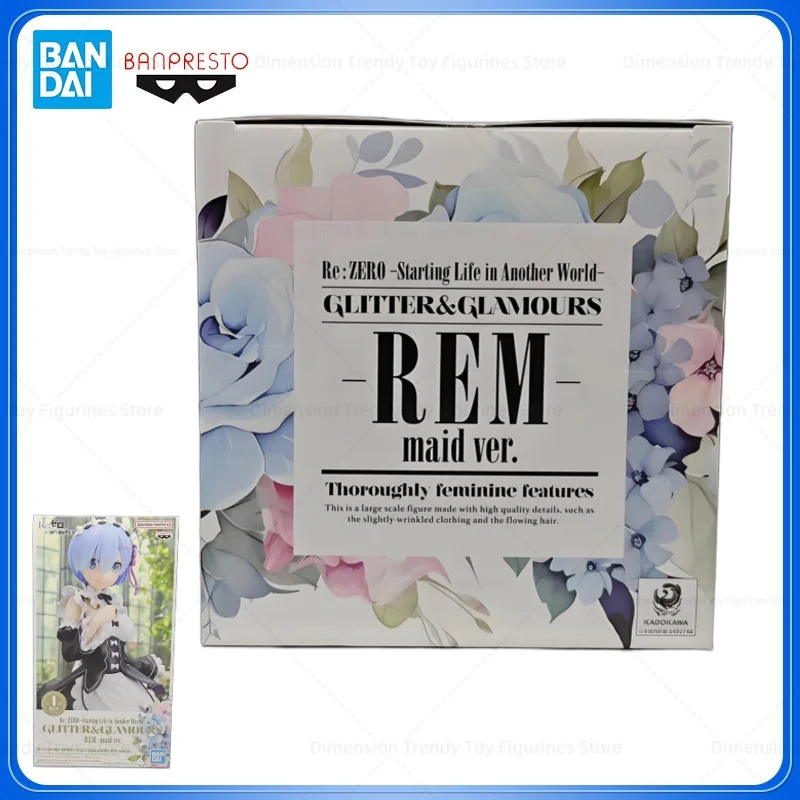 En stock Bandai Banpresto GLITTER&GLAMOURS Anime Re:Life in A Different World From Zero Rem REM maid Ver. Figura de acción original