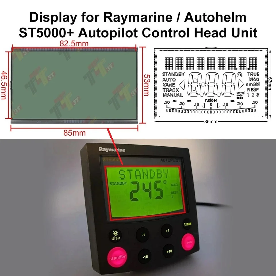 ​ Unidade de Controle com Display LCD A12015 para Autohelm ST5000+ Controlador de Piloto Automático Raymarine Autohelm
