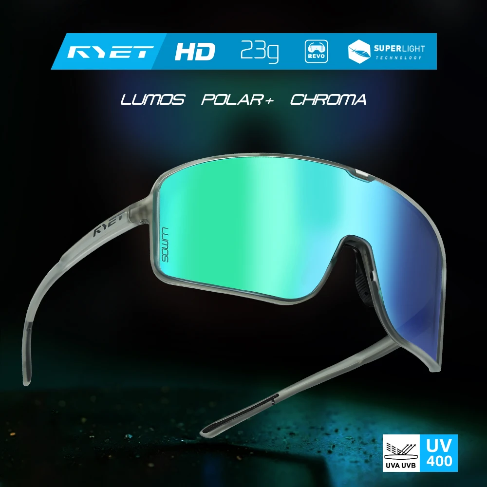 

RYET Cycling Sunglasses UV400 Protection Windproof MTB Road Bike Glasses with Interchangeable Lenses For Men Women Sports