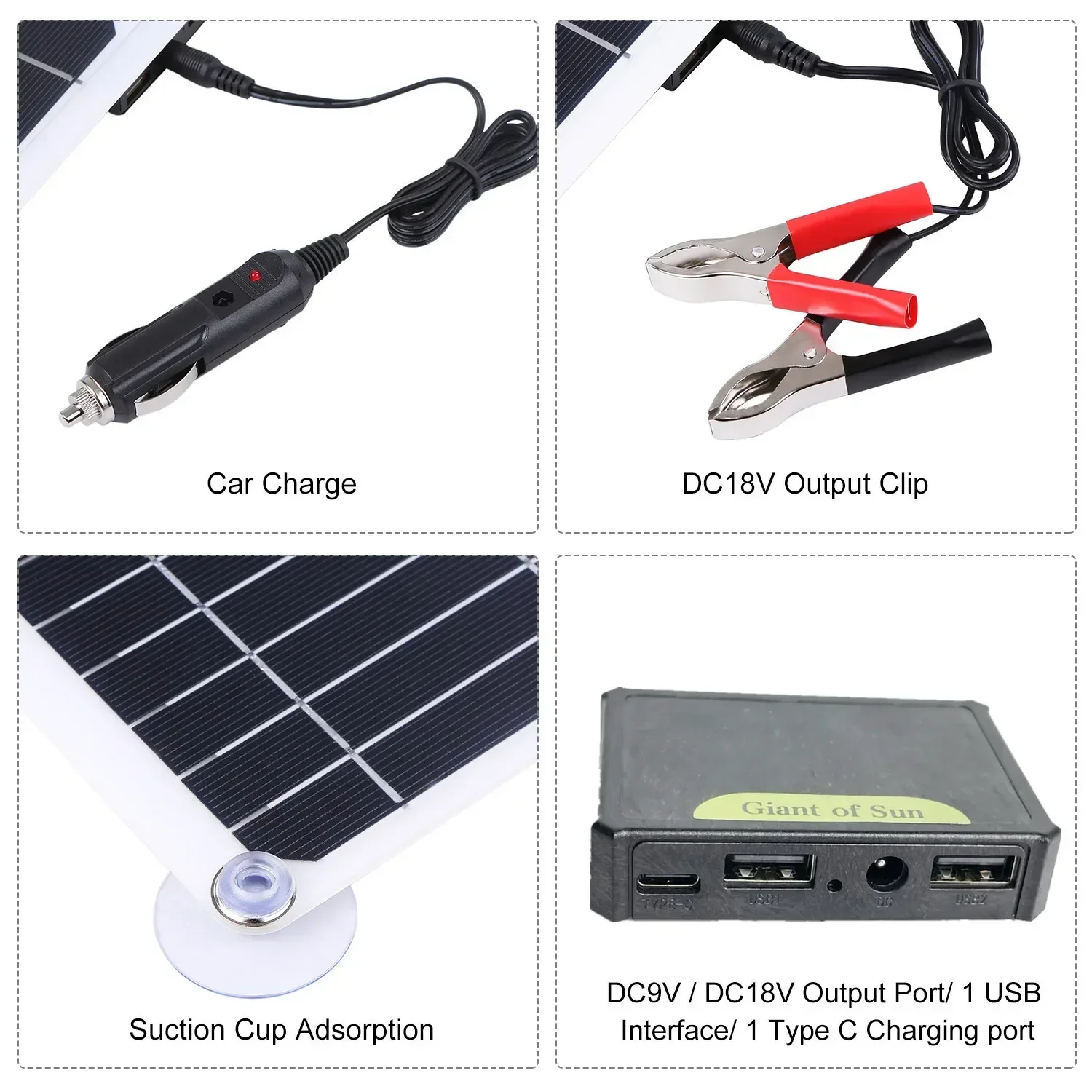 RZ 500W Flexible Solar Panel 12V Battery Charger Dual USB With 10A-100AOutdoor waterproofing Solar Cells  for Phone Car Yacht RV