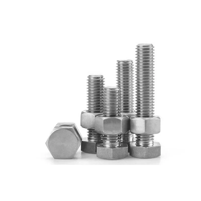 TA2 Pure Titanium External Hexagon Bolts Set Titanium Alloy Screw Nut Kit M3-M14 Assorted Sizes for Hardware And Engineering Use