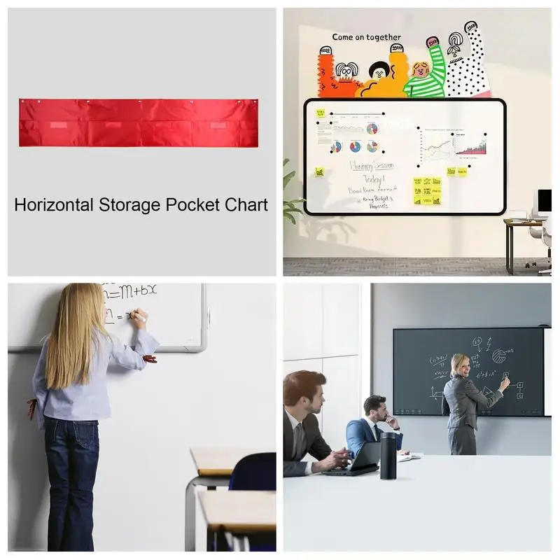 Wall File Holder Wall File Organizer 4 Pockets Space Saver Large Capacity Storage Rack For Scrapbook Paper Office Classroom