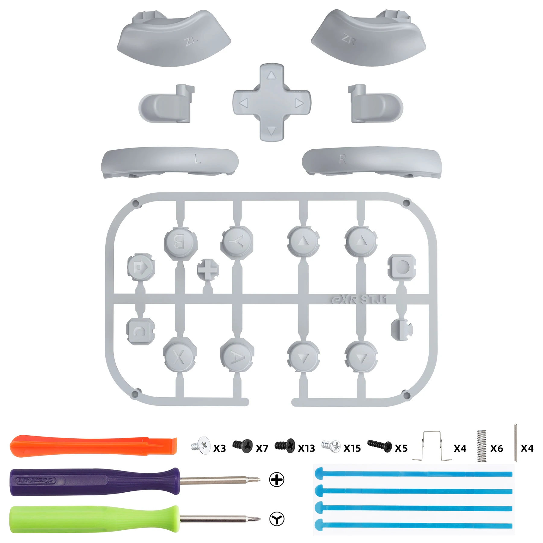 

eXtremeRate DIY Replacement Full Set Buttons for Joycon 2 for Nintendo Switch 2 - New Hope Gray