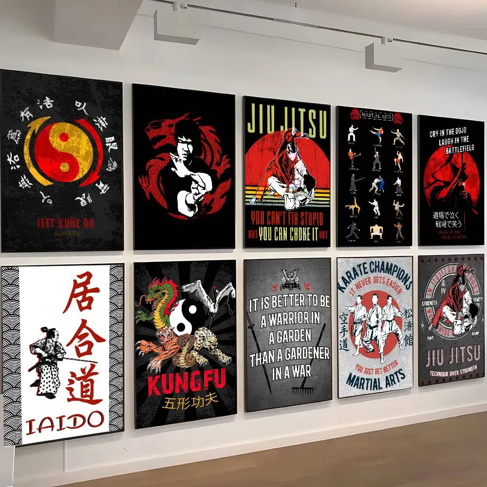 Martial Art Advertising Design Print  Posters High Quality Self-adhesive Wall Art Decorations Color Prints Sticky