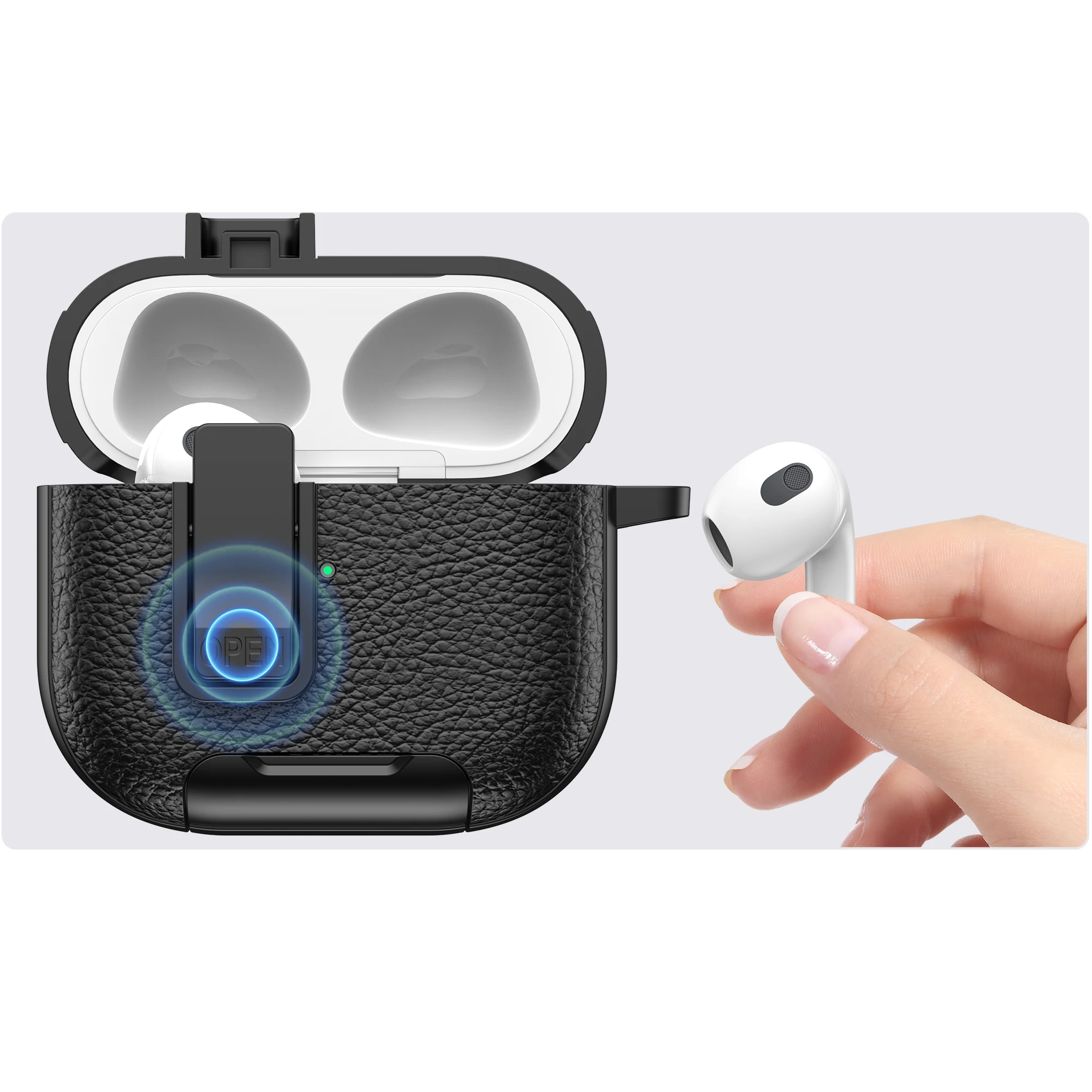 حافظة جلدية لأجهزة AirPods 4 3 2 1 Pro 2 غطاء سماعة بلوتوث لاسلكية حافظات واقية مضادة للضياع أكياس سماعة الرأس