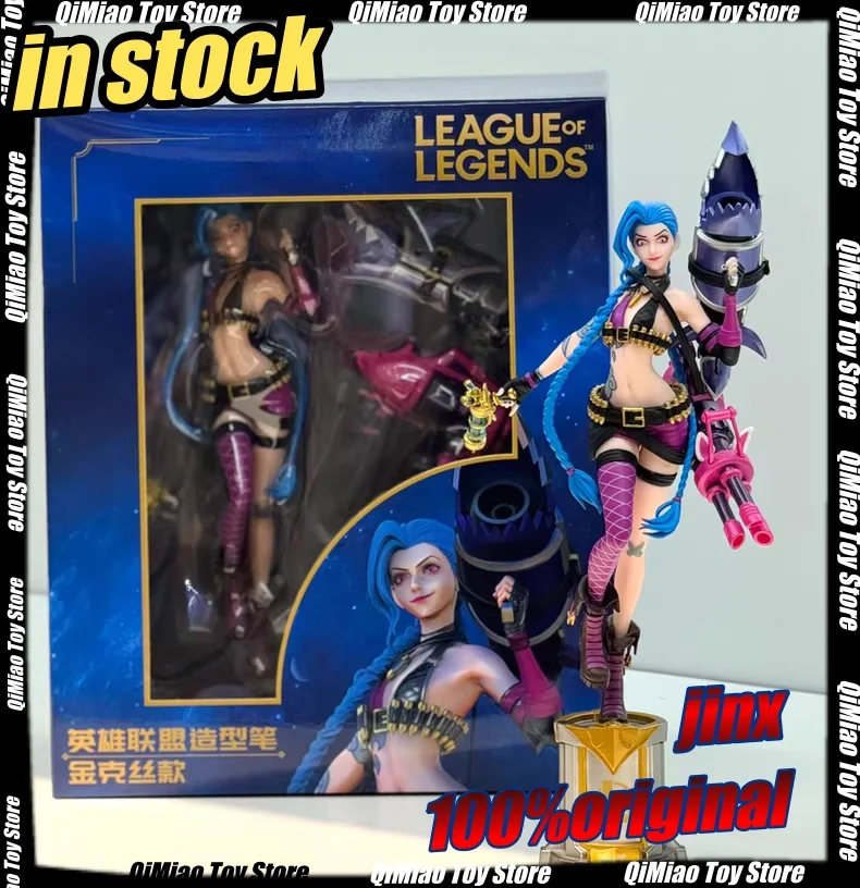 

League Of Legends Cmge Jinx Action Figure 3d Modeling Game Peripherals Pen Desk Ornament Anime Figures Trendy Toy Children Toy
