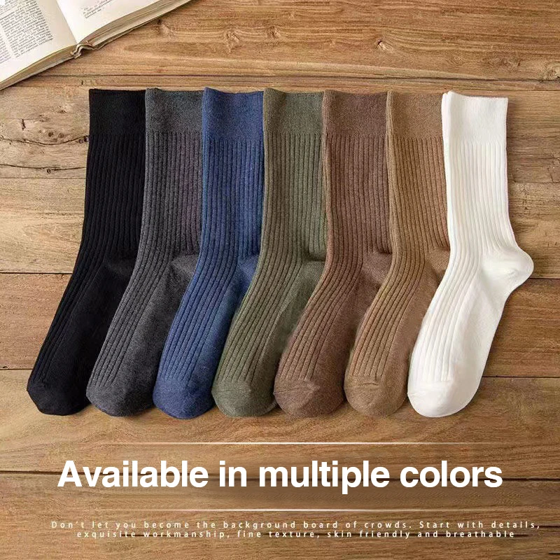 Kaus kaki olahraga wanita, 1 pasang kaus kaki panjang kasual baru musim gugur menyerap keringat katun warna Solid gaya Korea Multipack