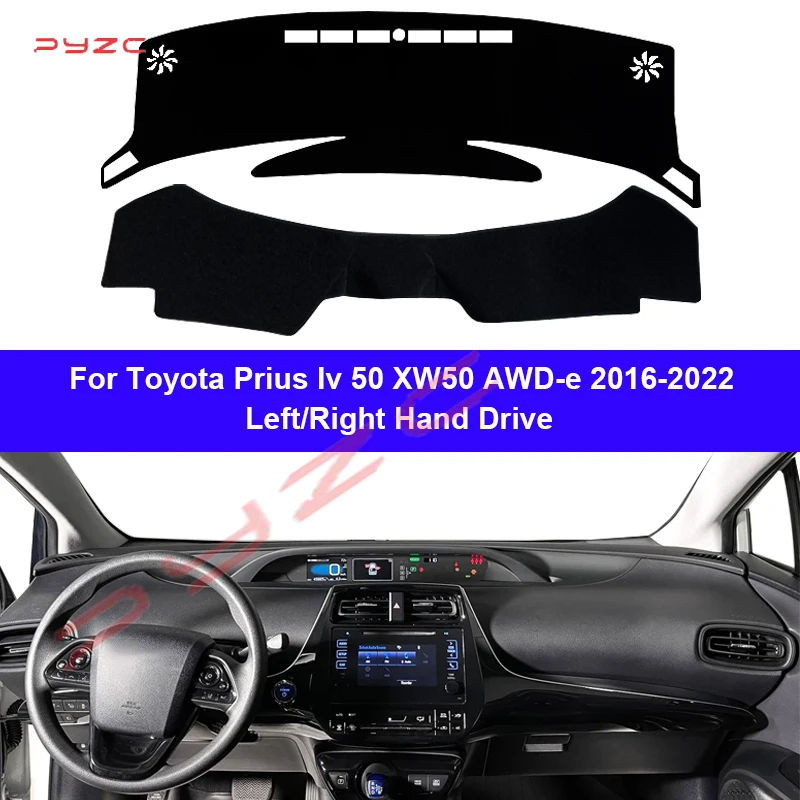 Car Dashboard Cover Dash Mat Carpet Cape for Toyota Prius IV 50 XW50 AWD-e 2016-2022 Anti-sun Shade Auto Inner Protector Rug