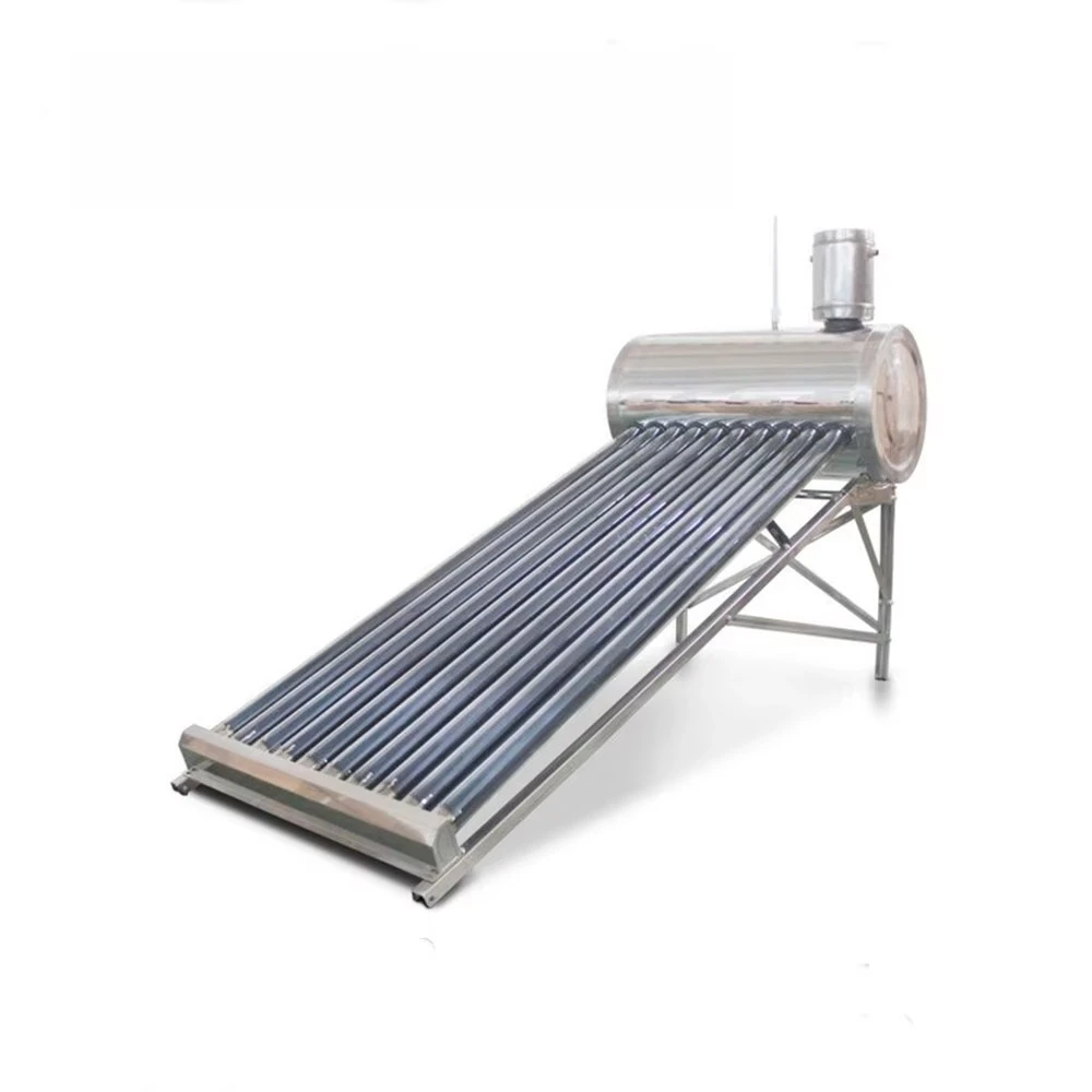 300L Evacuated Tube Non-Pressure Solar Hot Water Heater with Electric Backup and Assistant Tank for Outdoor & Garage Use