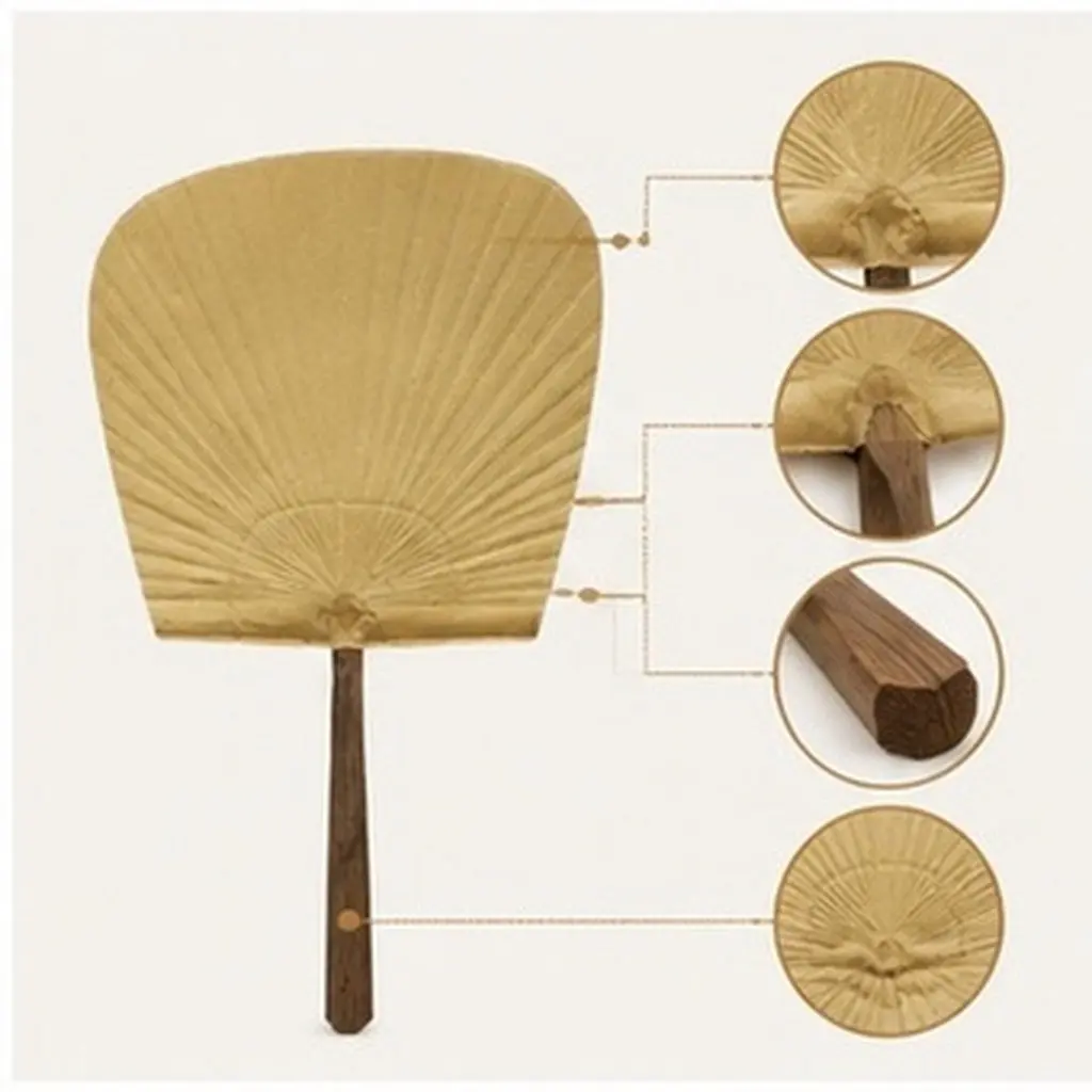 1Pcs Japanese Fan Premium Bamboo Frame Paper Surface DIY Graffiti Fan Decorative Wall Hanging Retro Cultural Art