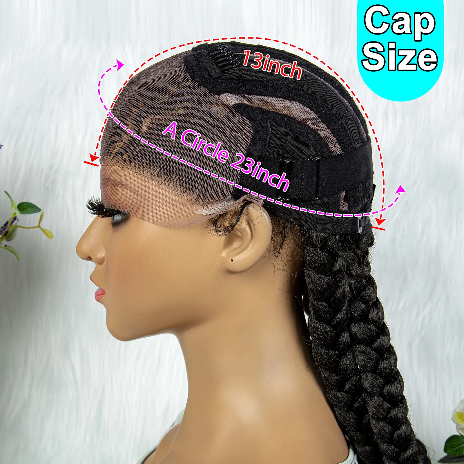 Pelucas sintéticas con malla frontal para mujeres negras, pelucas trenzadas, 13x5, trenzas frontales de encaje transparente, cabello de bebé, recién llegado